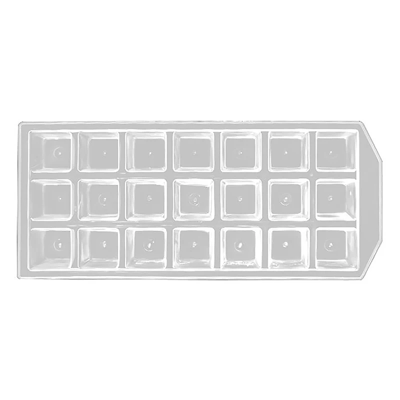 Engrossar plástico Ice Cube Mold, reutilizável Whisky Bandeja, DIY Geléia Congelador Mould, Household Kitchen Bar Acessórios, 21 Grids, 1Pc