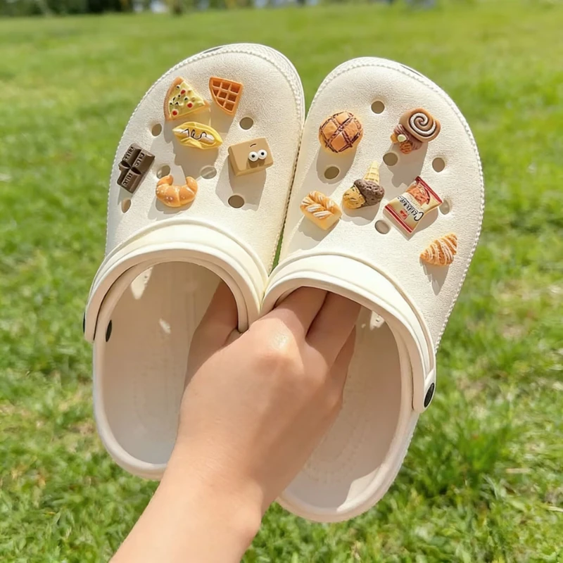 12Pcs Food Dessert Charms for Clog Shoes DIY Detachable Summer Footwear Accessories Creative Shoe Decorations