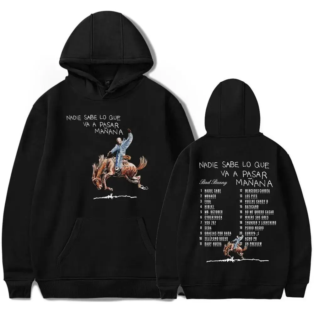 

Bad Bunny Nadie sabe lo que va a pasar mañana Album Merch Hoodies Unisex Hooded Sweatshirt Casual Clothing