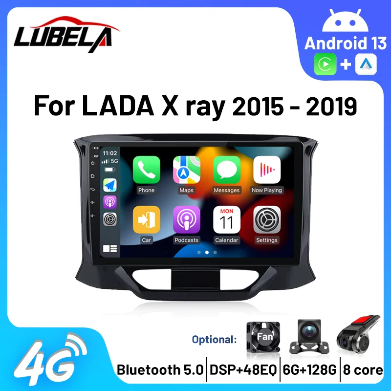 

2 Din Carplay Android 13 Car Stereo Radio For LADA X Ray Xray 2015 - 2019 Navigation DVD GPS Multimedia Video Player Head Unit