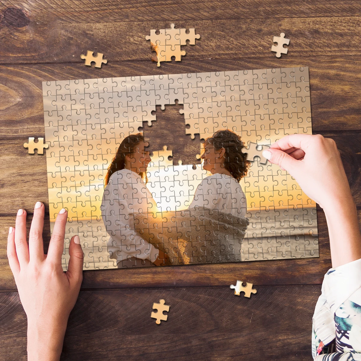 35/300/500/1000pcs nice couple Personalized Custom Photo Puzzle Friend Upload Photo For Customized Puzzle Unique Gift For Family