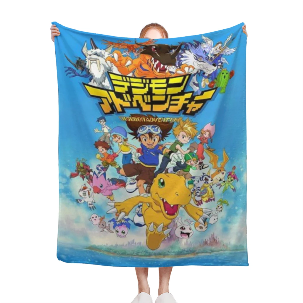 Digimon Comfortable Flanne Blanket Soft comforter sets throw for Couch Warm Flannel Blankets Bedroom Décor