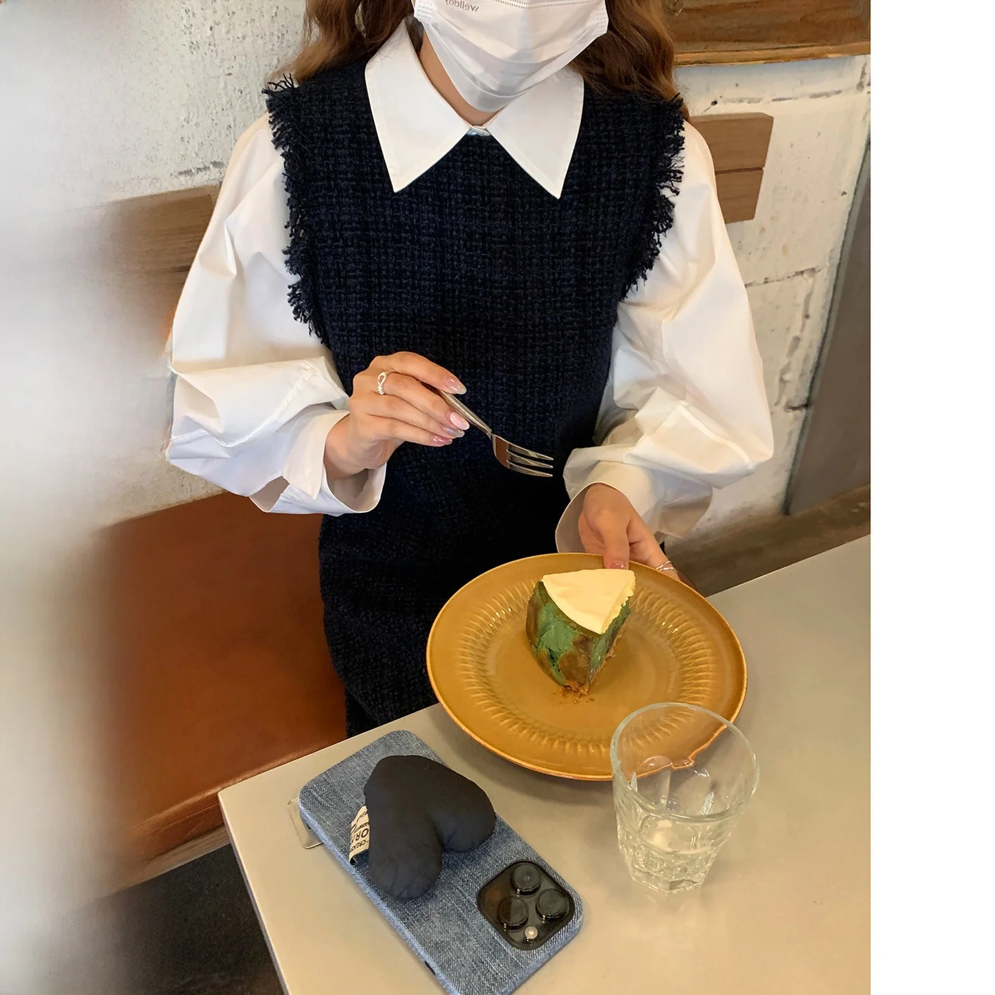 

Miaohome Milan Wed Korean Sle Long Sve irt Women's Spring New High-End Feeling irt Cotton Nylon Spandex