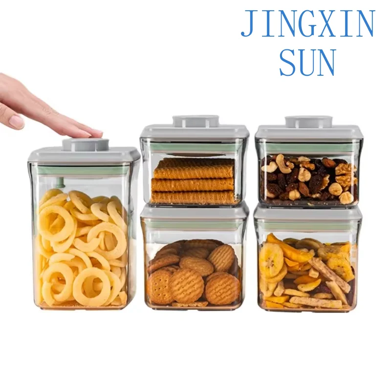 Best Selling Glass Jar Plastic Food Containers with Lids Kitchen Organizers and Storage pp Stackable Snacks Kitchen Storage Box