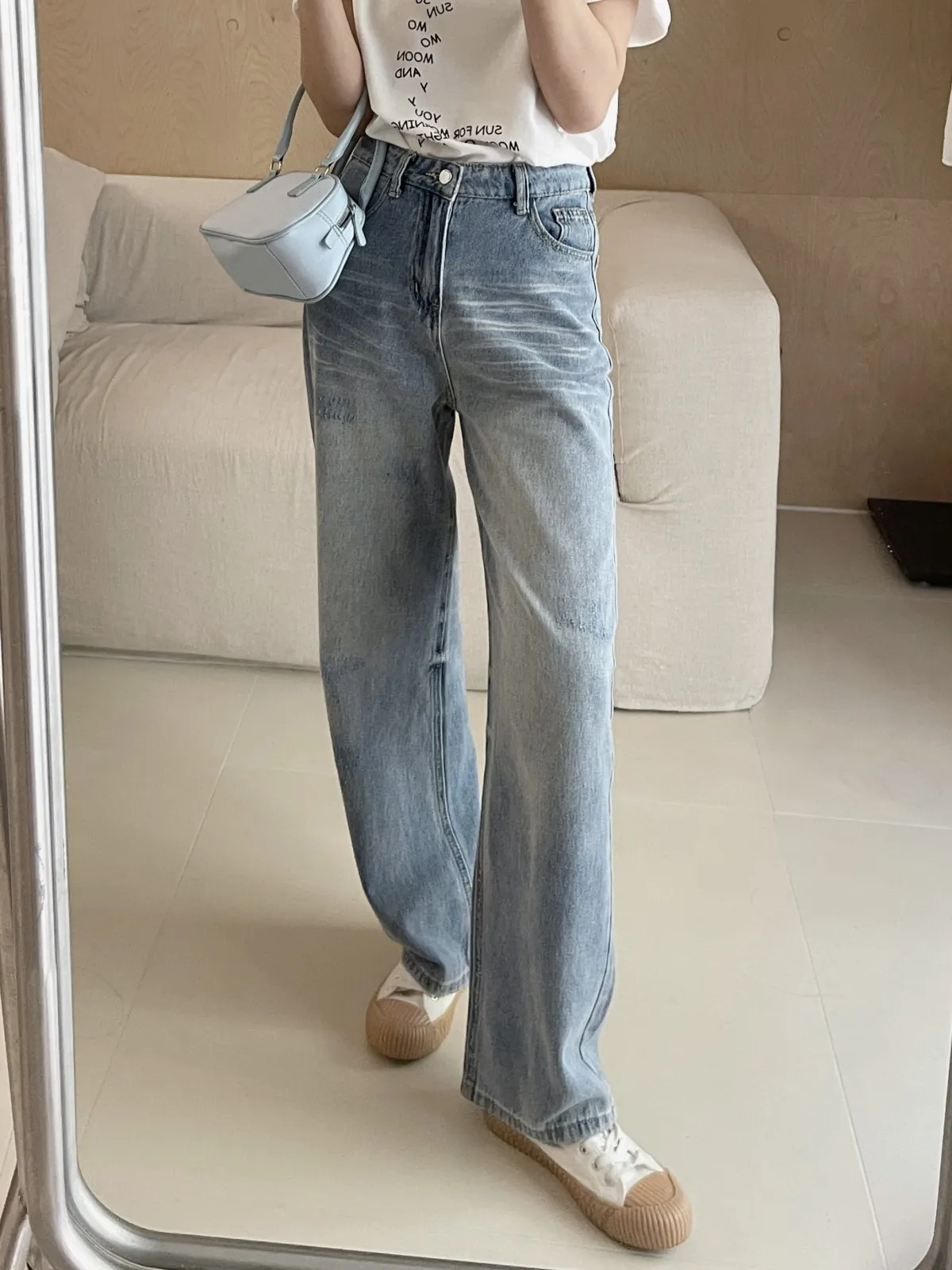 

ZHISILAO Vintage High Waist Straight Jeans Women Light Blue Cotton Boyfriend Full Length Denim Pants Jeans 2024