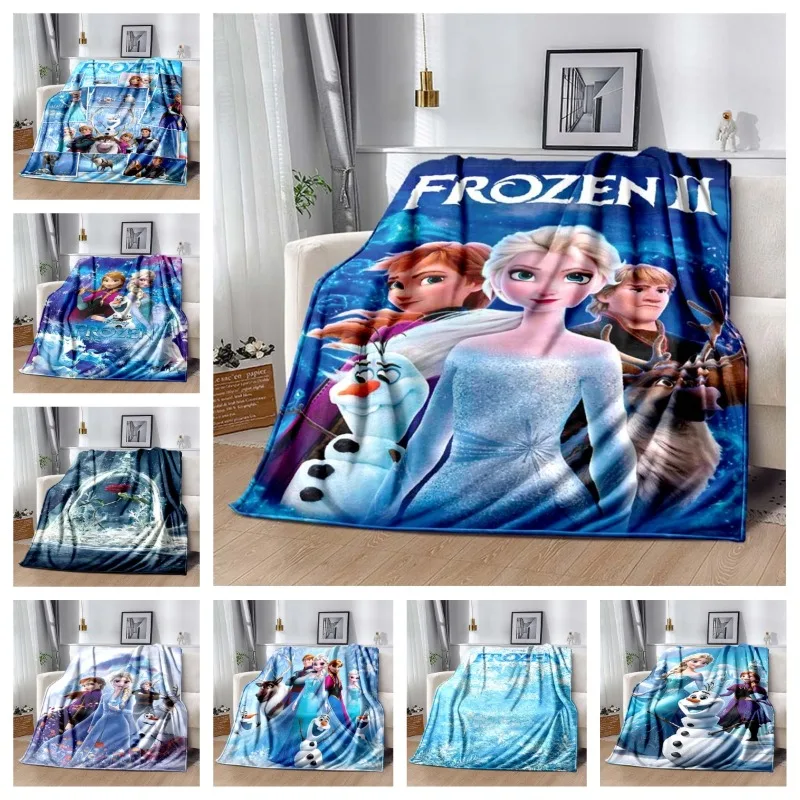 

Disney Frozen Elsa Princess Blanket Multi Size Home Sofa Bed Plush Soft Cute Flannel Warm Winter Portable Travel Gift Blanket