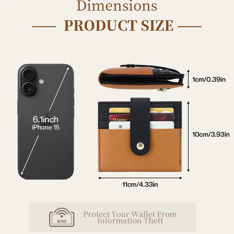 Western RFID Blocking Lychee Grain PU Leather Large Capacity Coin Women Wallet Fashion Short Hasp Purse for Ladies