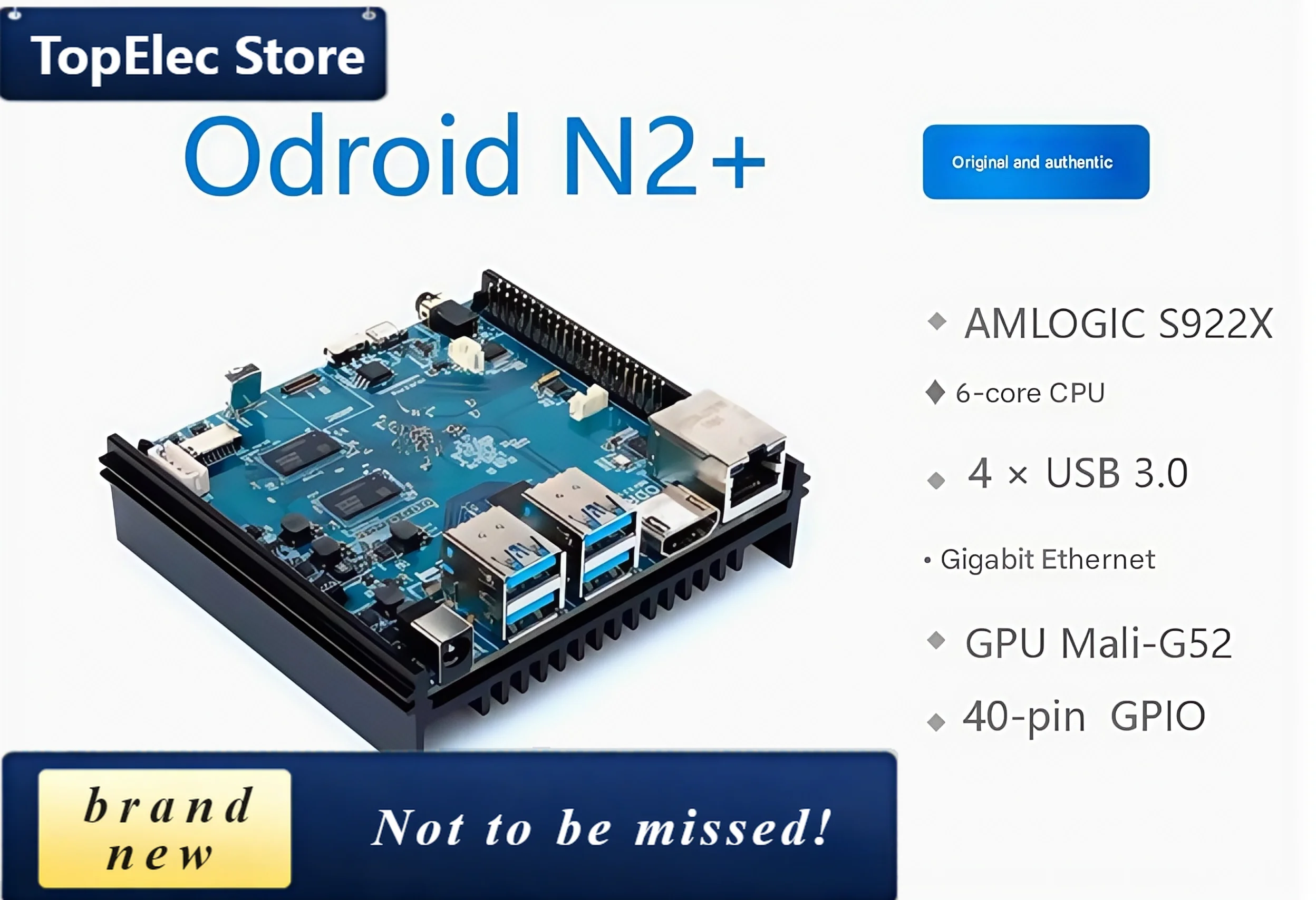 TopElec Odroid N2+ development board hexa-core Amlogic s922x Hardkernel Android