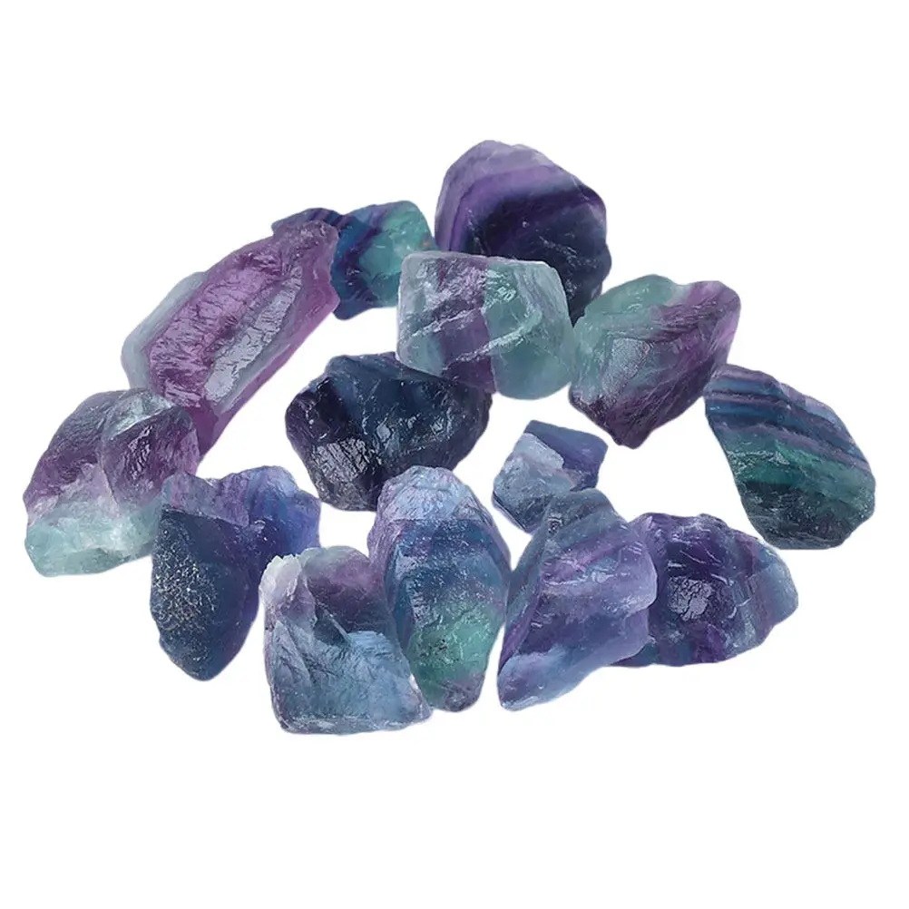 Handcrafted Natural Fluorite Stones Pack Aromatherapy Diffuser Decorative Ornament Multicolor Fluorite Rough Stone Home Decor