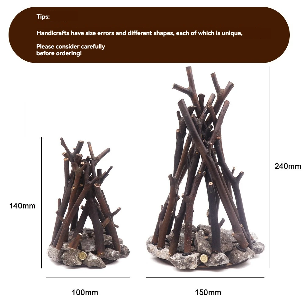 Creative Night Lights Simple Retro Decoration Handmade LED Lights Burning Bonfire Stereo Desktop Bedroom Decoration