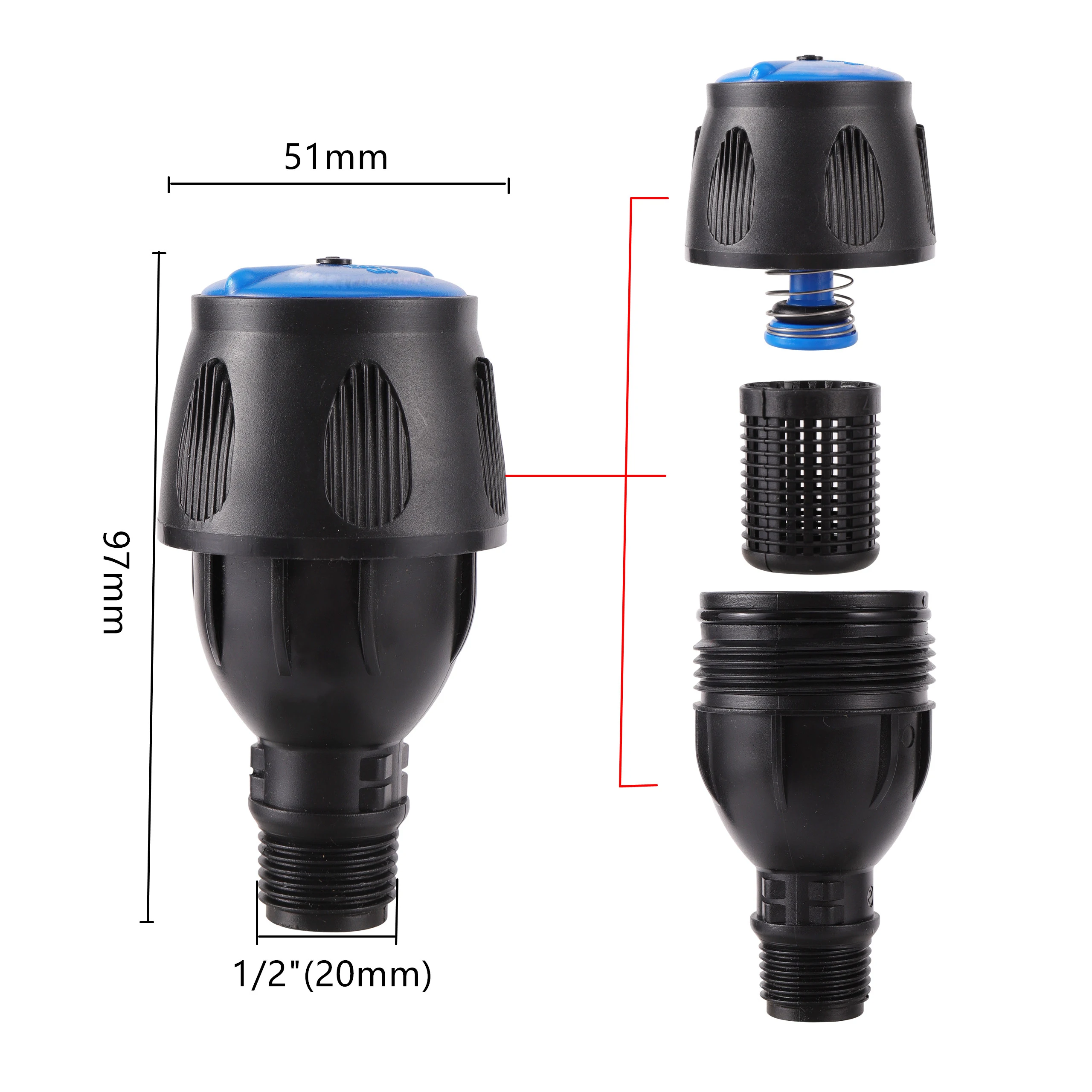 Garden Rotary Sprinklers 360° Rotating Lawn Flower Vegetable Field Orchard Irrigation Nozzle 1/2