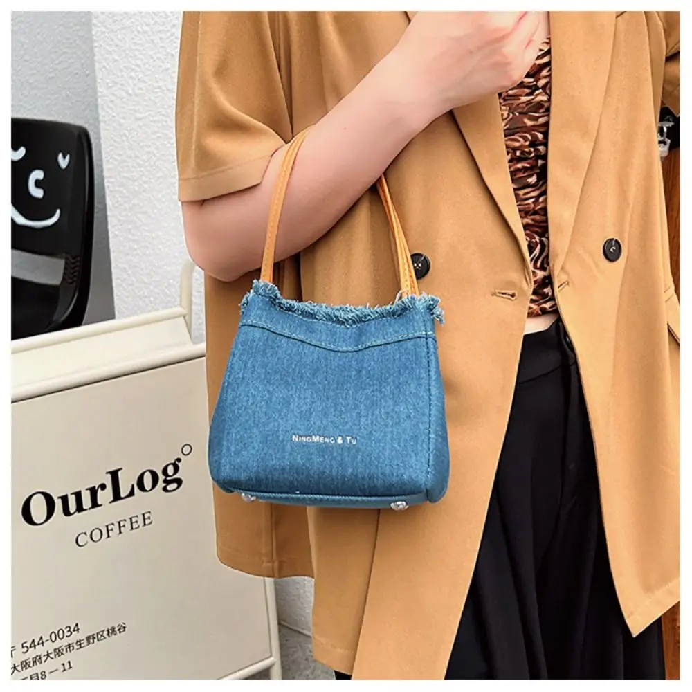 Small Square Bag Denim Bag New Ladies Hand Bags Bucket Bag Tote Bag Large Capacity Women Handbag