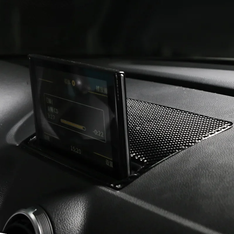 Carbon Fiber Car Interior Console Dashboard GPS Navigation NBT Screen Frame Cover Trim Accessories For Audi A3 8V S3 Car Styling