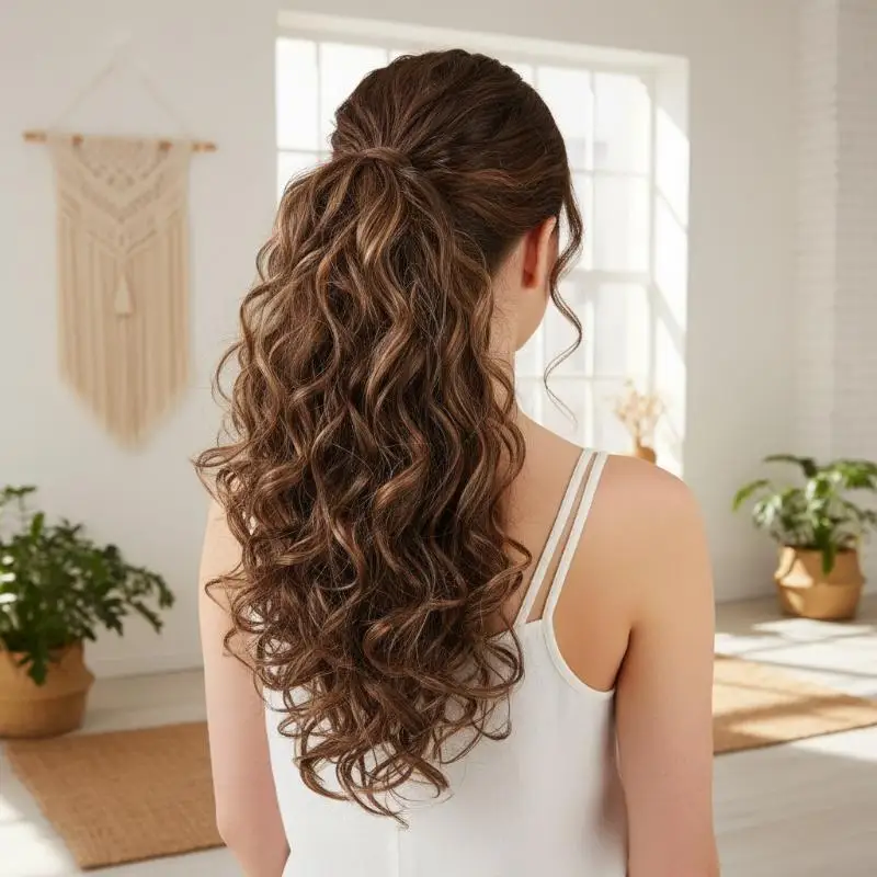 Claw Clip Ponytail Extension Long Curly Synthetic Hairpiece Easy Clip In Wavy Ponytail For Women Daily WearHot Sale