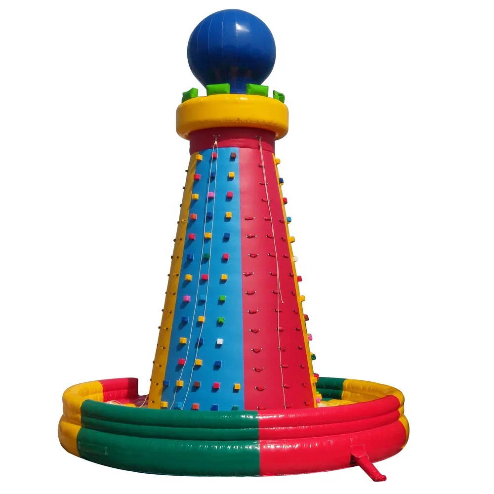 

Inflatable Rock Climbing Wall with Slide Trampoline for Kids Indoor Outdoor Playground