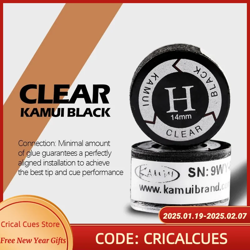 KAMUI-Original Japanese Billiard Accessories, Pool Cue, Snooker Tip, H, M, S, SS Hardness, 11mm, 14mm, 6 Layers, 8 Layers, 1Pc