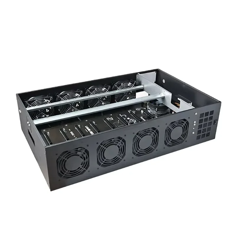 

70Mm pitch 8 GPU computer chassis for use in home frame rig graphics chassis mute GPU 3070 server chassis