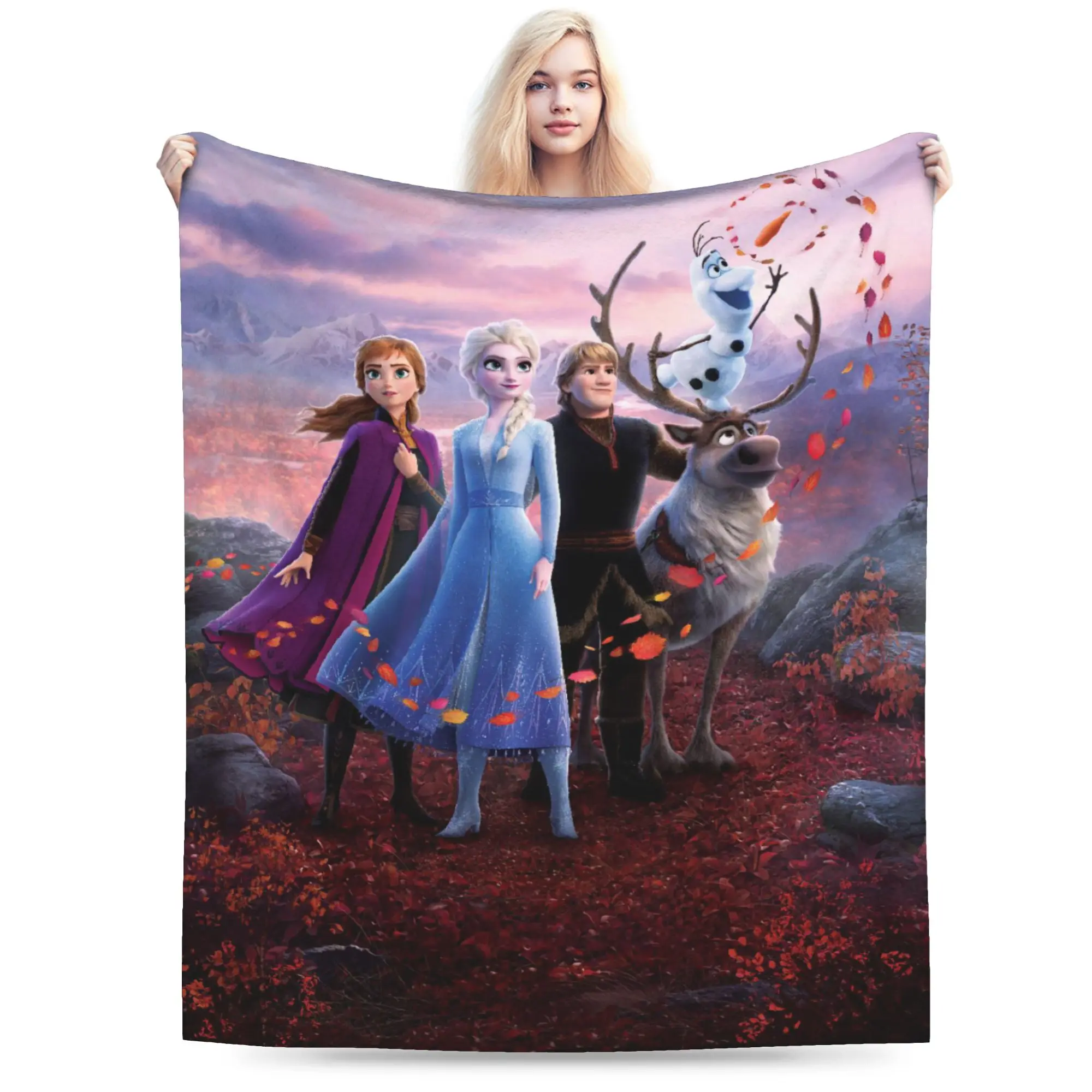 

Одеяло принцессы «Холодное сердце», Эльза и Анна, флисовое весенне-осеннее многофункциональное супермягкое одеяло для кровати, спальни, покрывала