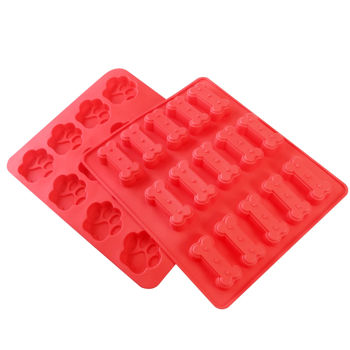 

2pcs Cake Mold Silicone Flexible Oven Bone Paw Design Baking Projects Microwave Refrigerator Freezer Muffins