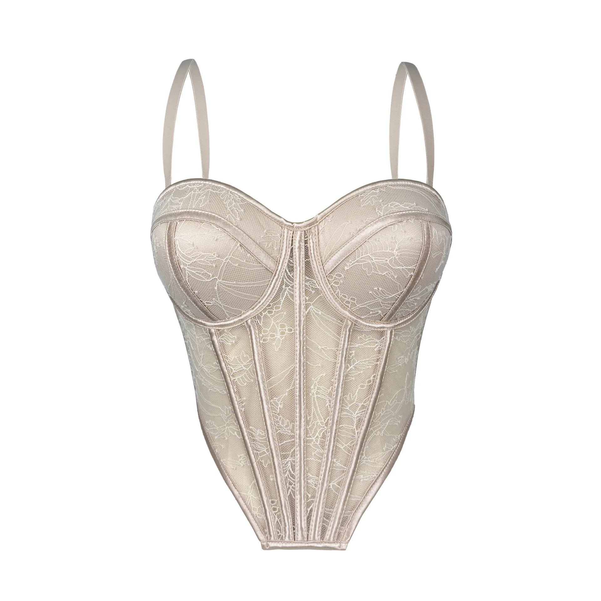 

Women's Lace Bustier Top Outerwear, Sexy Boned Cami Shirt for Clubbing & Daily Wear, Slimming Corset Lenceria Bodys Sexy Mujer