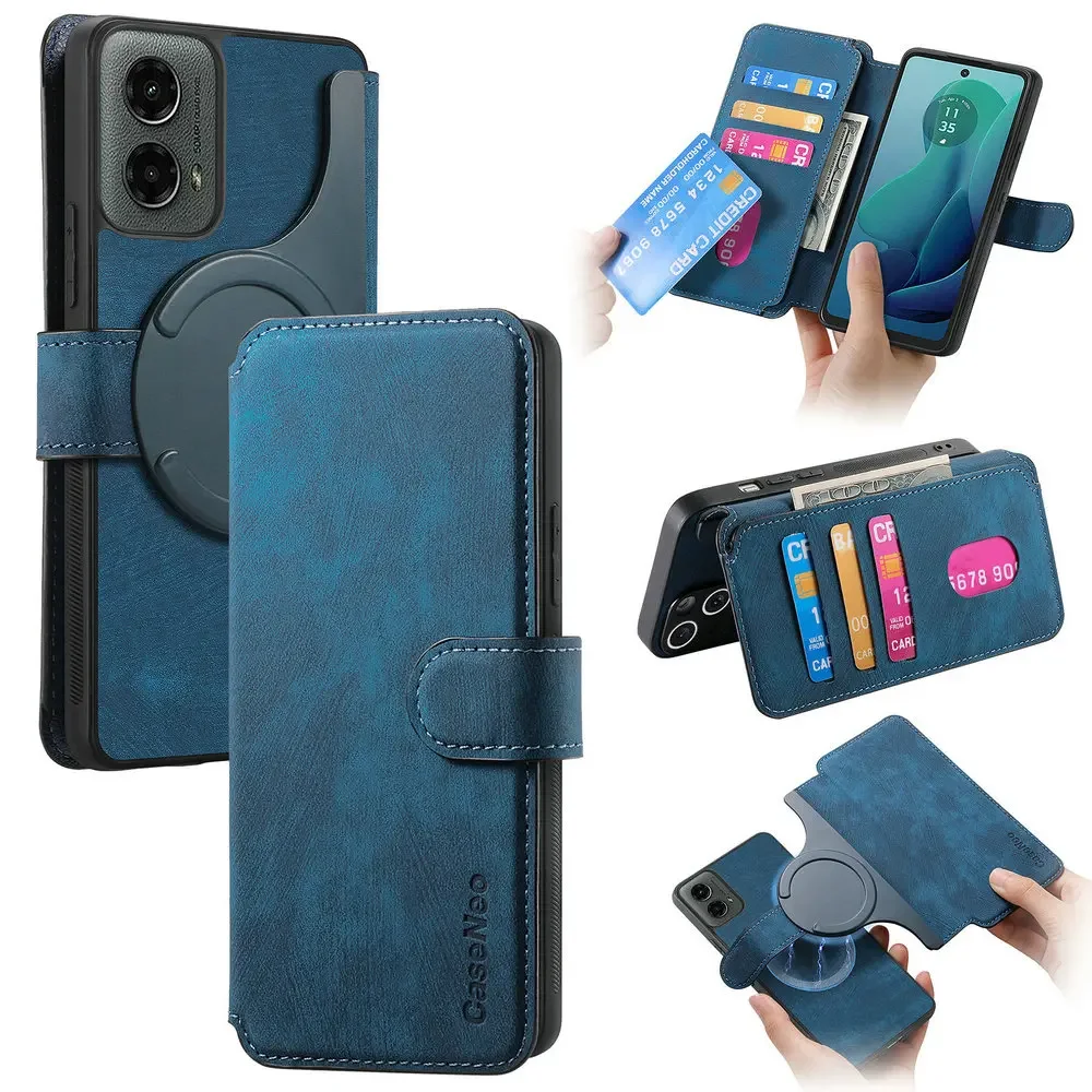 Luxury Case 2 In 1 Detachable Leather Capa for Motorola Moto Edge 50 Fusion Flip Cover Magnet Book Funda Edge50 Neo Pro S50 Neo