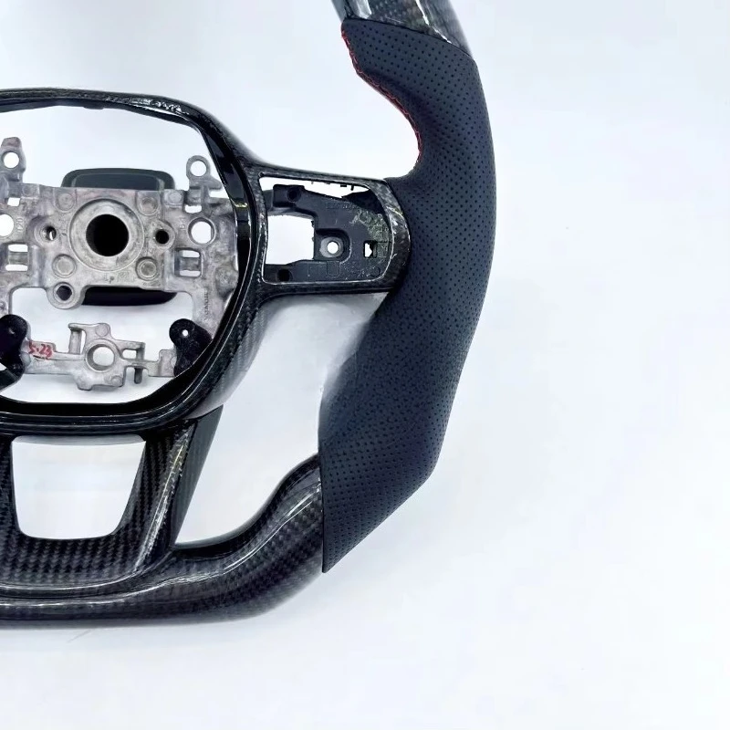 Factory Fast Shipping with Black Perforated Leather Carbon Fiber Car Steering Wheel for 11th Gen Sport 2021-2023
