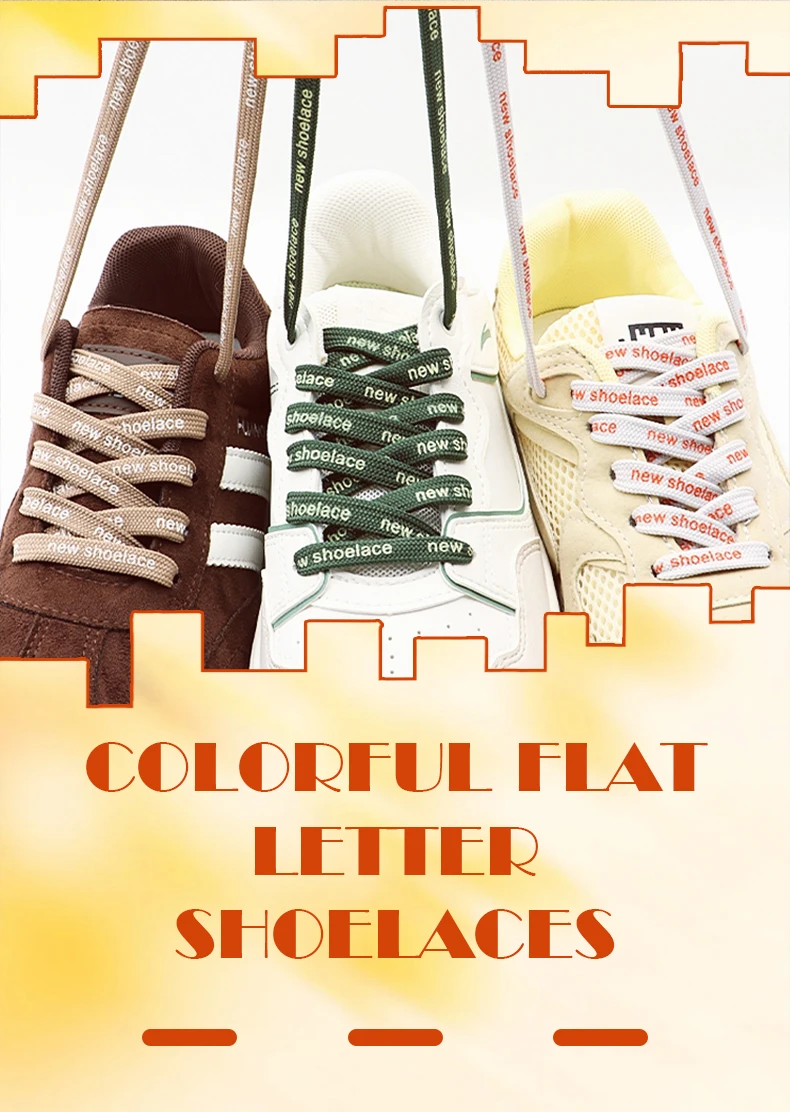 Neue bedruckte flache Schnürsenkel, modische Schnürsenkel für Sneaker und Canvas-Schuhe, Ersatz-Schnürsenkel, 1 Paar – Detail 1