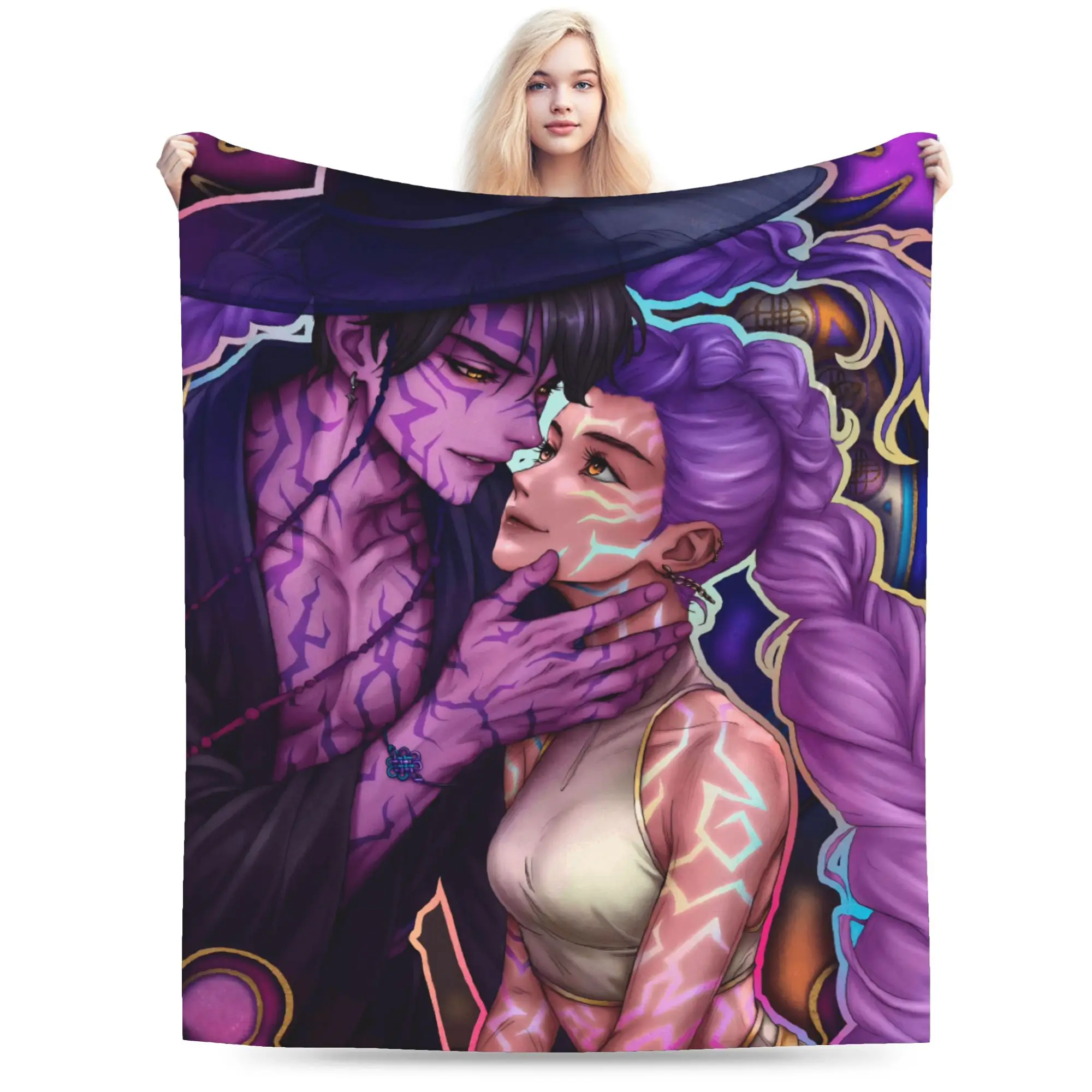 

Super Warm BlanketsStudents Travel KPop Demon Hunter Throw Blanket Flannel Bedspread For Living Room Novelty Sofa Bed Cover
