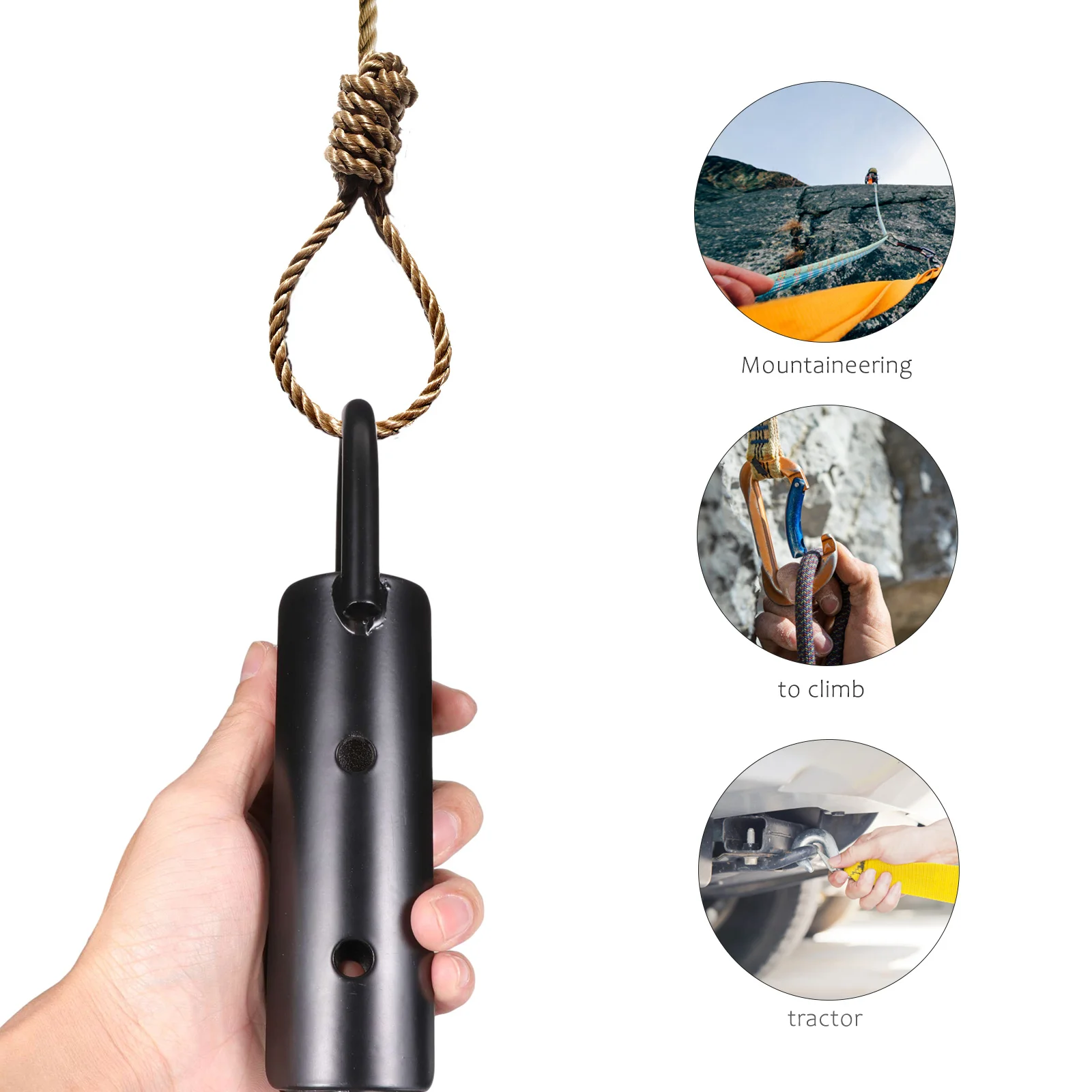 1 قطعة خطاف حبل شديد التحمل مصنوع من مادة حديد ممتازة خطاف حبل قوي كبير الحاملة للتسلق في الهواء الطلق والاستخدام الآمن #1