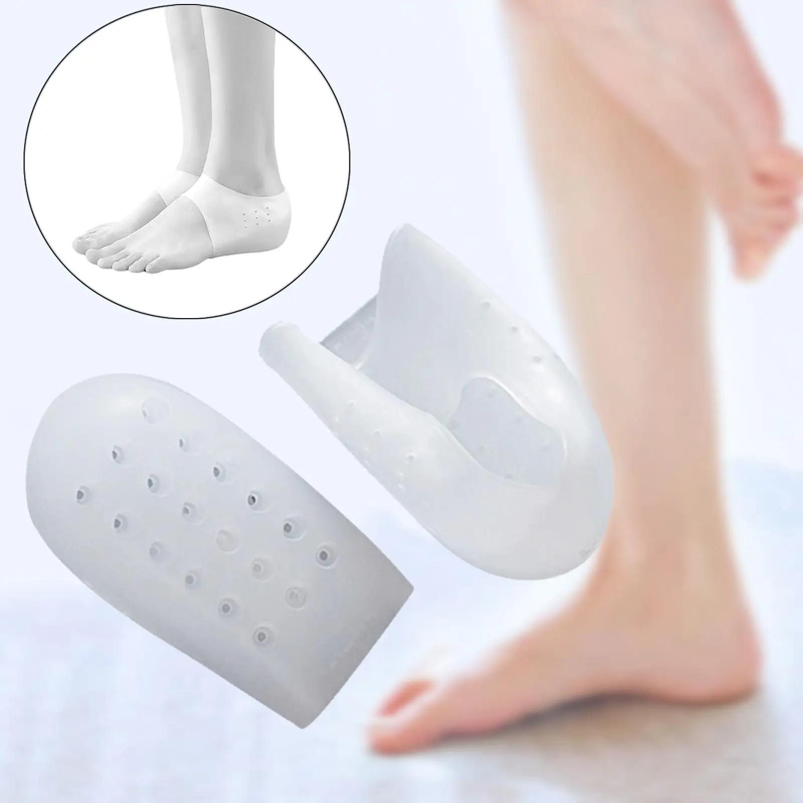 2X 2x Height Increase Gel Sleeves Clear for Running Long Time Standing Sneakers