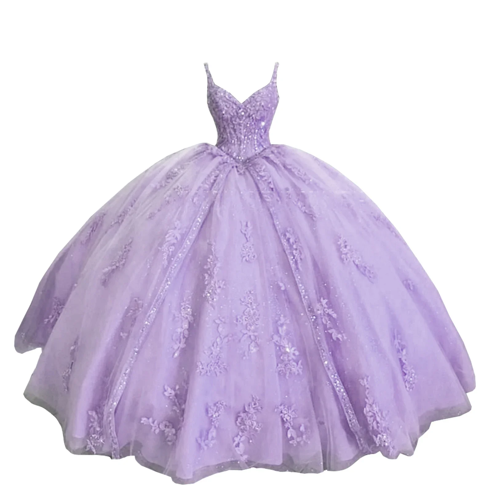 Women's Sweetheart Quinceanera Dresses Ball Gown Spaghetti Straps Applique Sweet 16 Dresses for Teens image 6