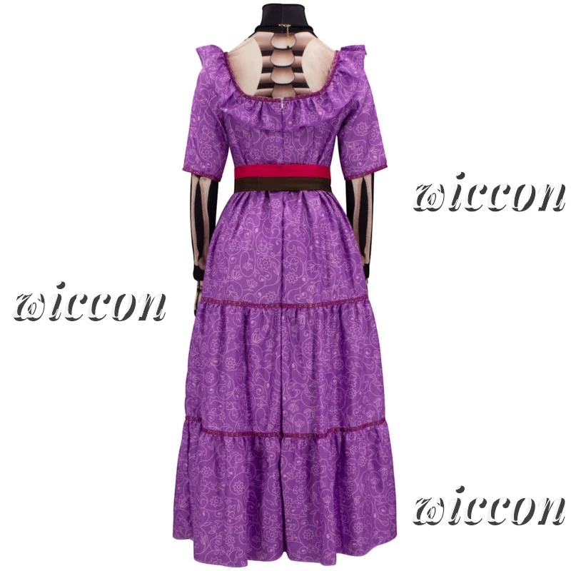 Movie CoCo Mama Imelda Costume Cosplay Girls Music Dreaming Around Halloween Family Party Fancy Purple Dress for Women