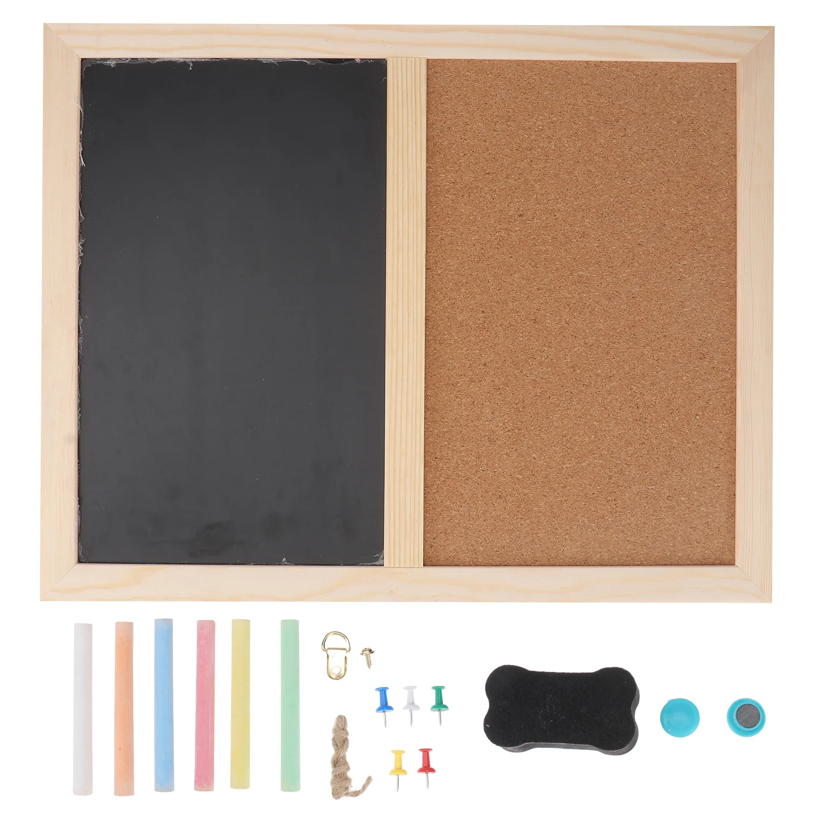 

1Set Cork Message Board Practical Hanging Bulletin Board Organizer for Home School Photo Reminder Display Pin