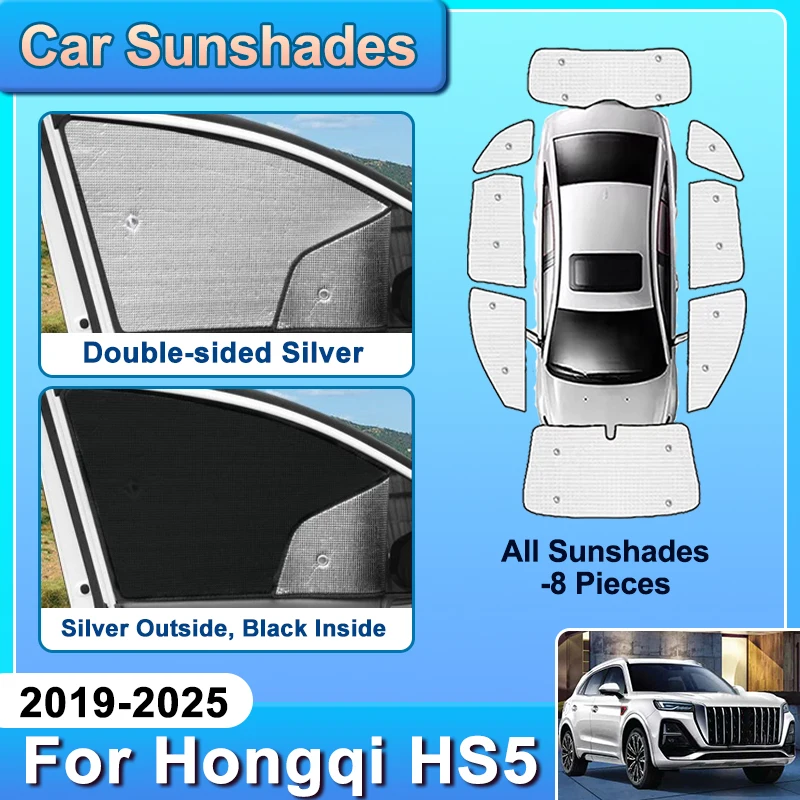 

For Hongqi HS5 2025 Accessories 2019-2025 Car Window Sun Shades Protector Frong Window Privacy Blind Shadings Covers Accessories