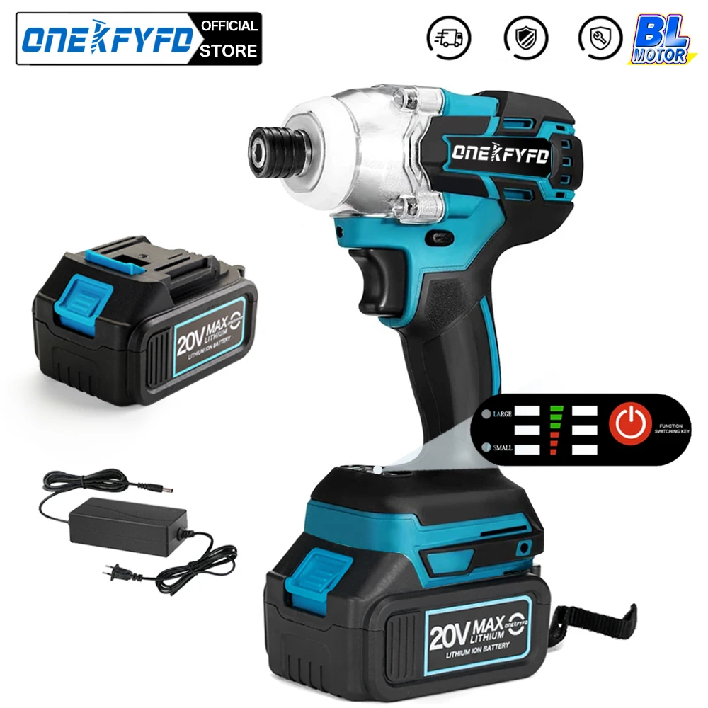 18V 350N.m Brushless Drill Cordless Electric Impact Wrench Rechargeable 1/4 Square Drive Wrench Power Tool For Makita Battery