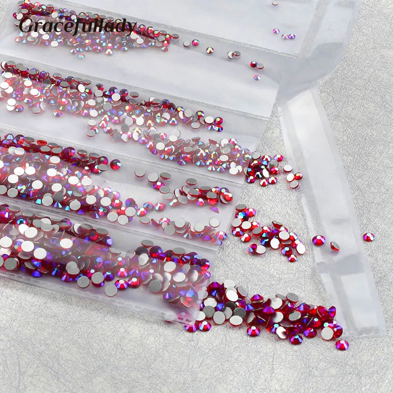 Multi-Size Glass Nail Rhinestones For Nails Art Decorations Crystals Strass Charms Partition Mixed Size Rhinestone Set