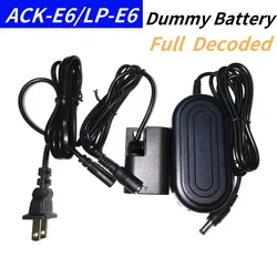 DR-E6 DC Coupler LP-E6 Dummy Battery＋ACK-E6 Fully Decoded AC Power AdapterFor Canon EOS 5D Mark IV 5D4 5D3 5D2 80D 90D 5DS 5DSR