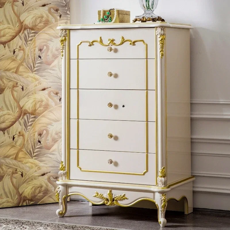 TTTTFrench-style Chest Of Drawers, European-style Villa Living Room Solid Wood Chest Of Drawers