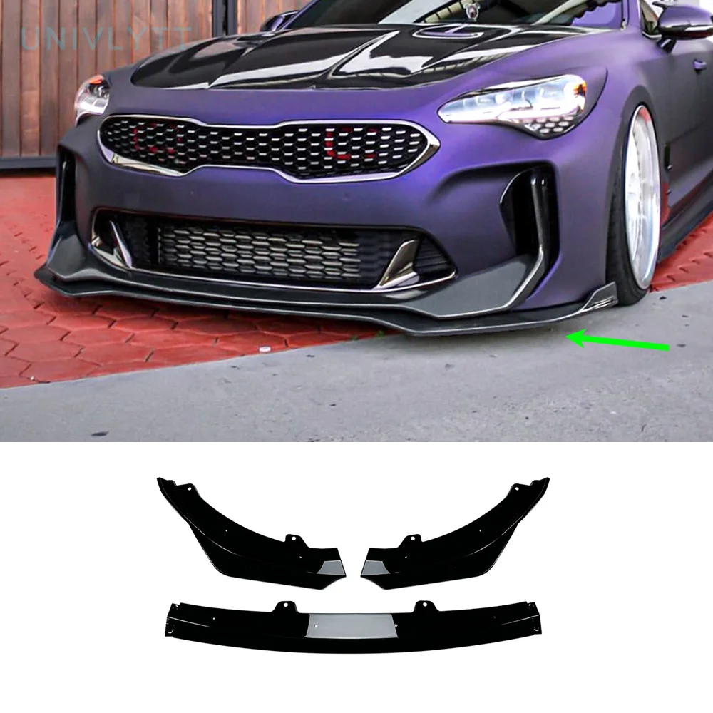 

Front Bumper Lip Spoiler For KIA Stinger GT 2018 To 2023 Lower Blade Splitter Diffuser Guard Tuning Body Exterior Decorate Kits
