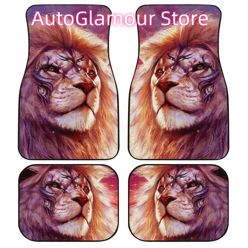

Автомобильные коврики Warrior Lion, автомобильные аксессуары с изображением льва, идея подарков, упаковка из 4 шт.