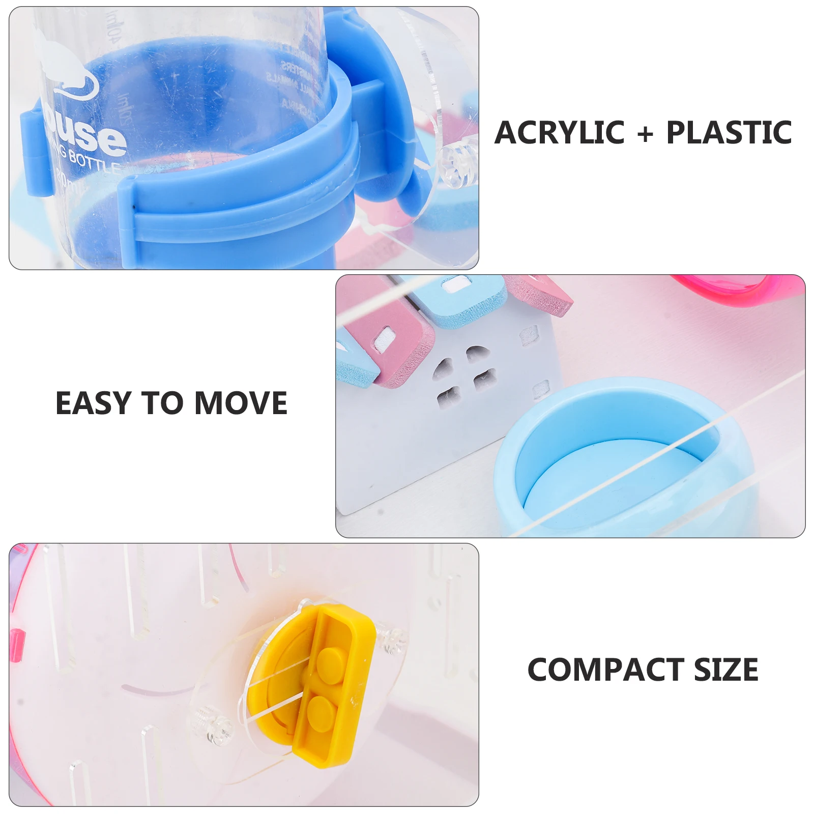

1Set Transparent Hamster Cage Acrylic Villa Single Layer Pet Breeding Small Compact Drawer Type for Chinchilla Raising