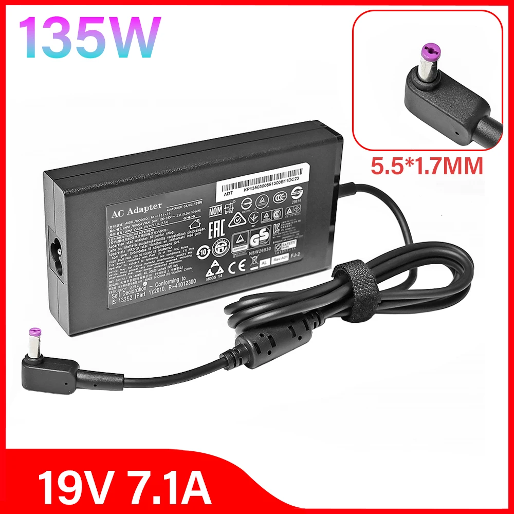 

19V 7.1A 135W 5.5*1.7MM Laptop AC Adapter Charger For ACER Aspire V17 Nitro 5 np515-52 pa-1131-16 ADP-135KB VX5 VN7-792G-59CL