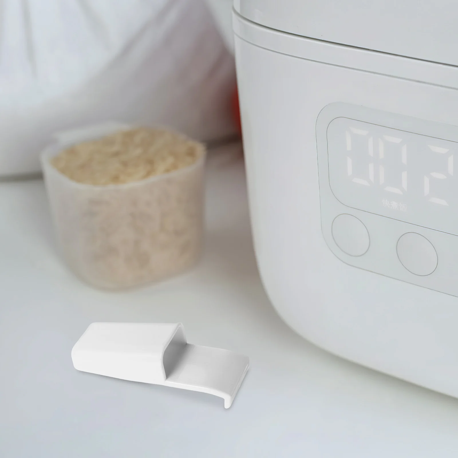 

Rice Cooker Accessories White Plastic Spoon Holder Hanger Bracket Rice Scoop Pot Utensil Rack Kitchen Practical