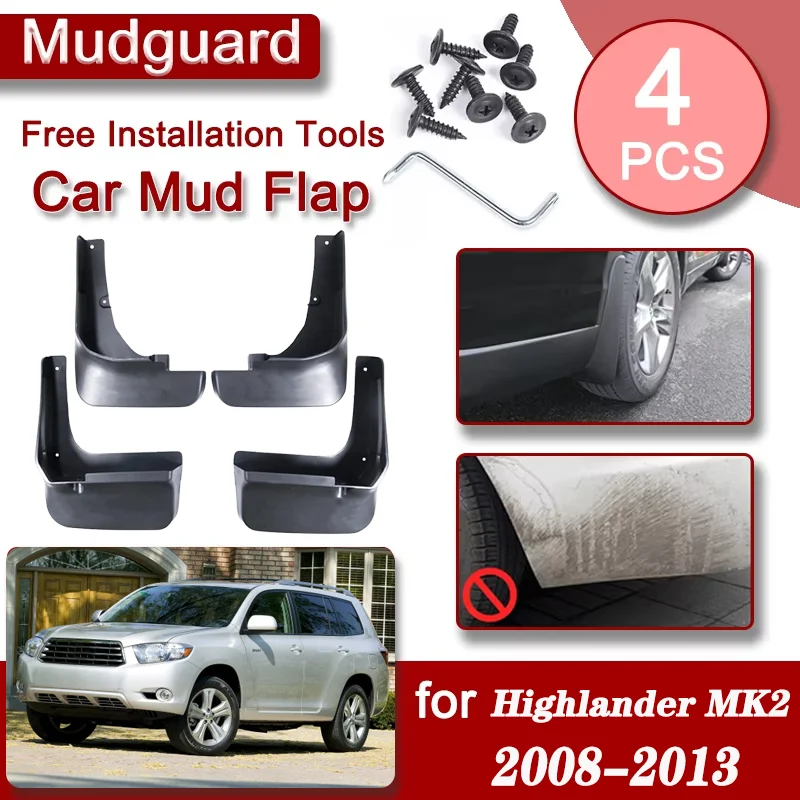 

Car Front Rear Mudguard For Toyota Highlander XU40 MK2 Kluger 2008-2013 Accessorie Luxury Fenders Mudguard Mudflaps Splash Guard