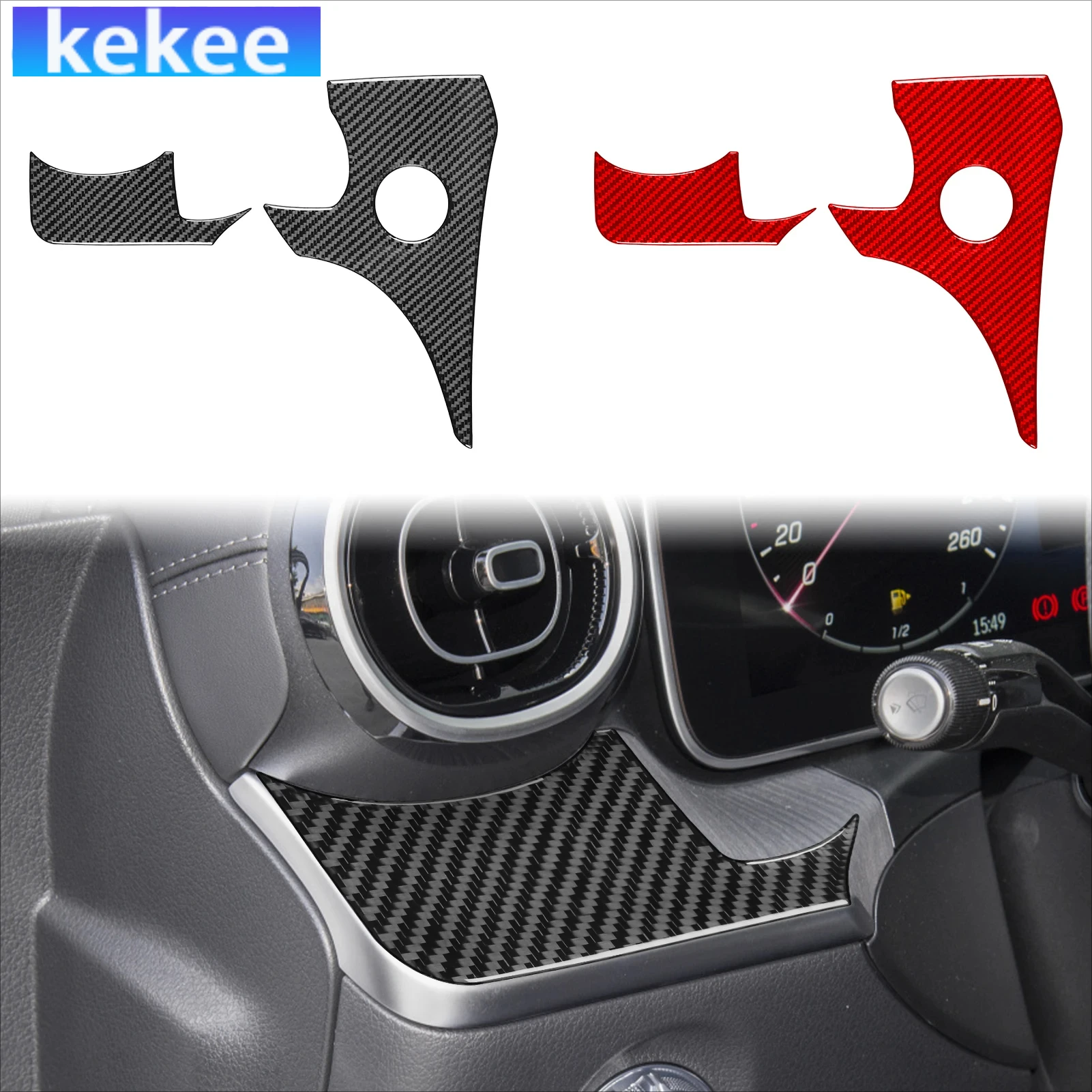 

For Mercedes Benz C-Class W206 2022-2024 Carbon Fiber Dashboard Speedometer Sides Panel Car Accessories Interior Cover Stickers