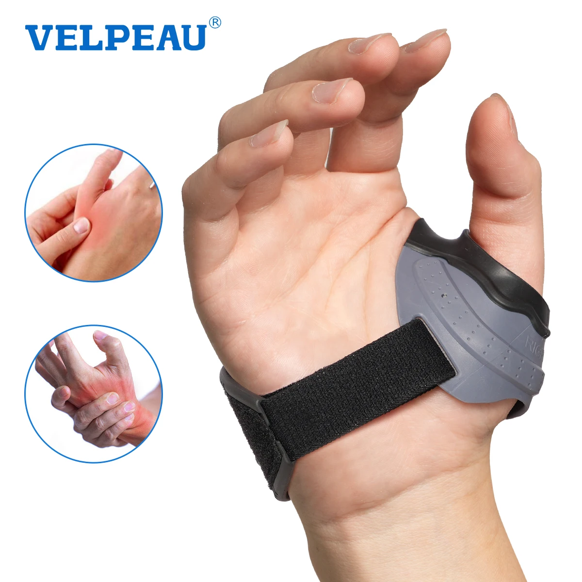 

VELPEAU CMC Thumb Brace for Arthritis Pain and Support, with High Elasticity and Anti Slip Wrist Strap, Comfortable Thumb Splint