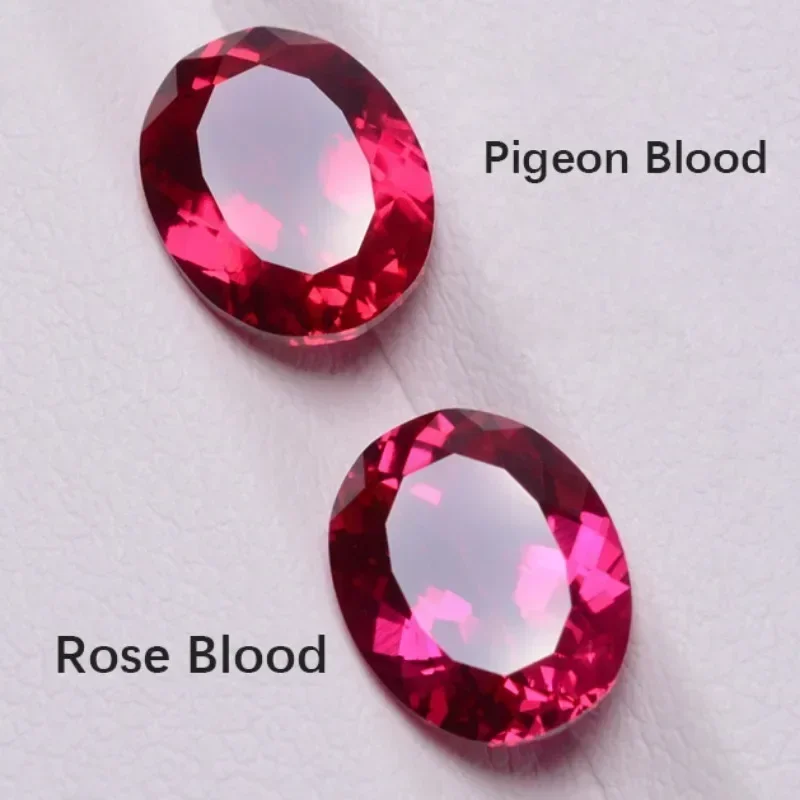 

Lab Grown Ruby Pigeon Blood Red Oval Shape Charm Beads for DIY Jewelry Pendant Bracelet Materials Selectable AGL Certificate