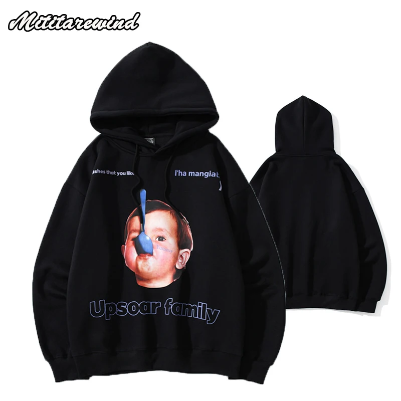 

Men's Hooded Sweatshirts New Design Y2k Clothing Casual Cartoon Print Loose Couple Hoodies High Street Fashion Pullovers