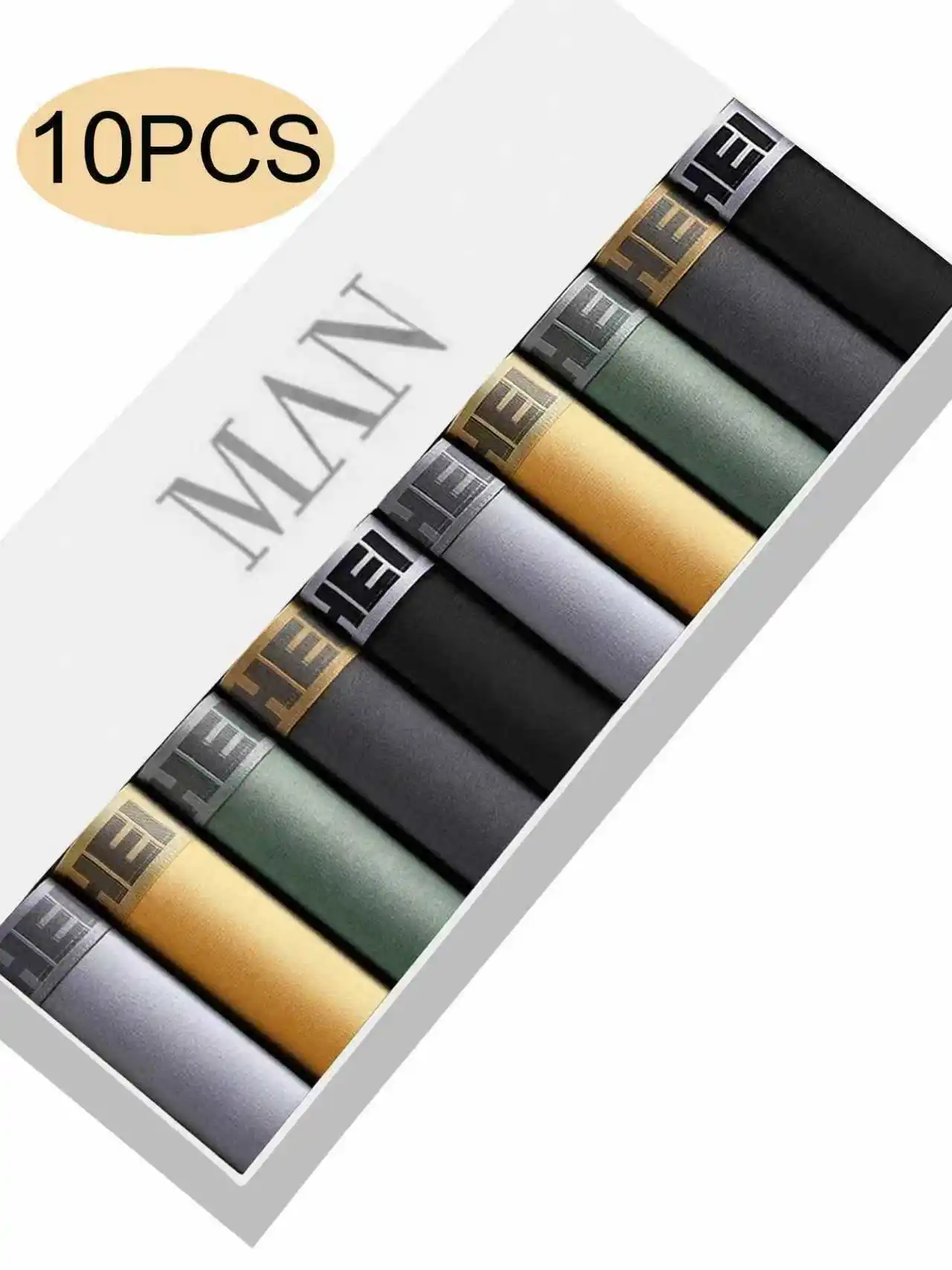 

10-е шт., мужское нижнее белье, быстросохнущие эластичные боксеры, дышащие удобные мужские трусы, повседневное спортивное нижнее белье, модные трусики