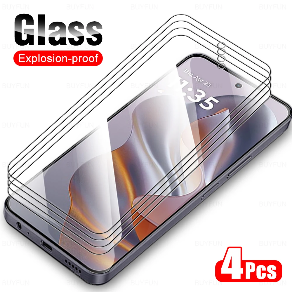 4Pcs Clear Tempered Glass Film For Motorola Edge 50 Neo 2024 6.4 inches Screen Protector Moto Edge50 50Neo Edge50Neo Front Films